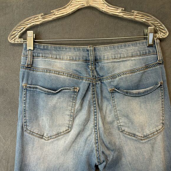 SO High Rise Ankle Jegging Jeans Womens Juniors 7 Comfy Stretchy Preppy Distress - Picture 8 of 16